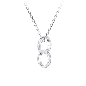 Silver Circle Crystal Necklace22260