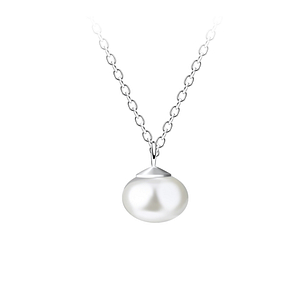 6mm Fresh Water Pearl Silver Necklace22232