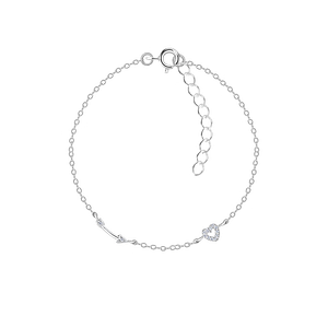 Silver Arrow and Heart Bracelet22609