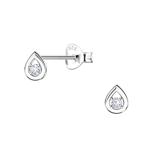 Silver Pear Stud Earrings22675