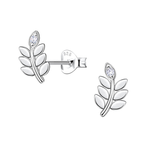 Silver Olive Leaf Stud Earrings22701