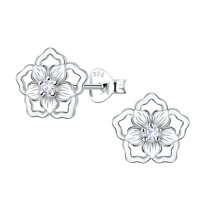 Silver Flower Stud Earrings22640