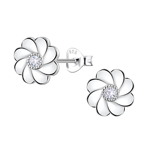Silver Flower Stud Earrings22644