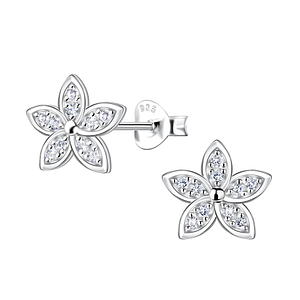 Silver Flower Stud Earrings22655