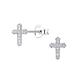 Silver Cross Stud Earrings 22425