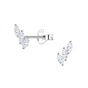 Silver Geometric Stud Earrings 22443