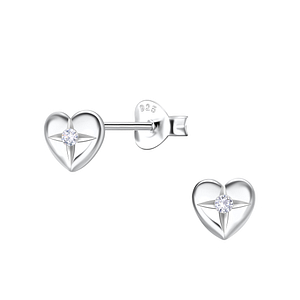 Silver Heart Stud Earrings22449