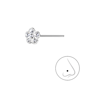 Silver Flower Nose Stud 22397