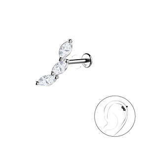 Silver Geometric with Titanium Labret22735