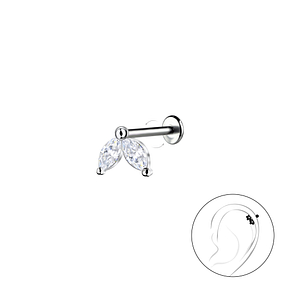 Silver Geometric with Titanium Labret22739