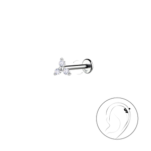 Silver Geometric with Titanium Labret22740