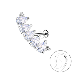 Silver Geometric with Titanium Labret22755