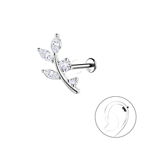 Silver Leaf with Titanium Labret22757