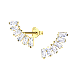 Silver Geometric Stud Earrings 23006