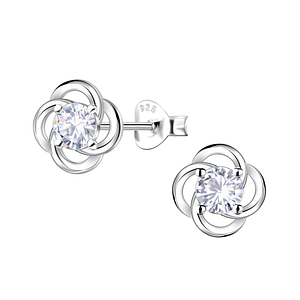 Silver Flower Stud Earrings22913