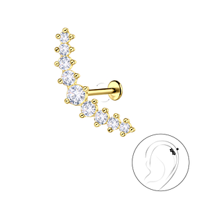 Silver Geometric with Titanium Labret22991