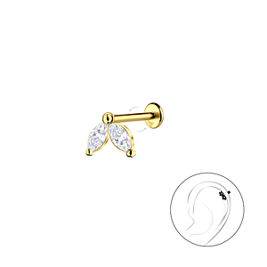 Silver Geometric with Titanium Labret23004