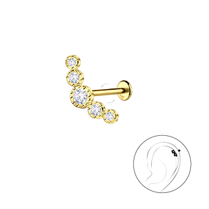 Silver Geometric with Titanium Labret23055