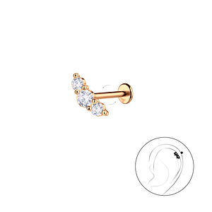 Silver Geometric with Titanium Labret23061