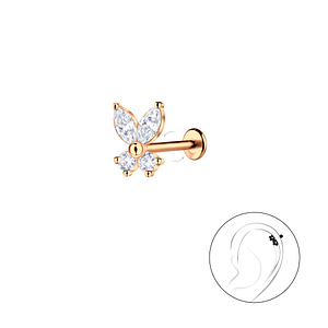 Silver Butterfly with Titanium Labret23066