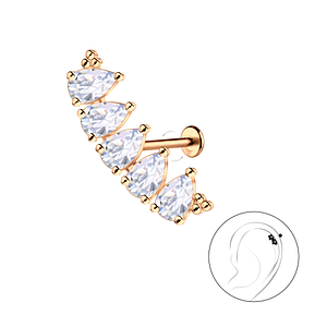 Silver Geometric with Titanium Labret23085