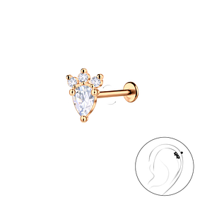 Silver Geometric with Titanium Labret23099