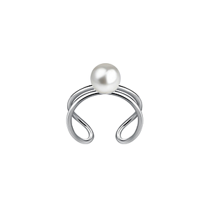 Silver Wire Ear Cuff with 4mm Pearl23134