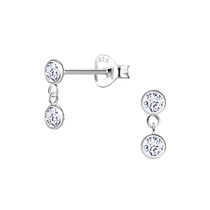 Silver Double Round Stud Earrings23173