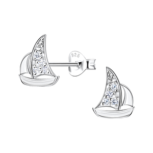 Silver Sailboat Stud Earrings23259