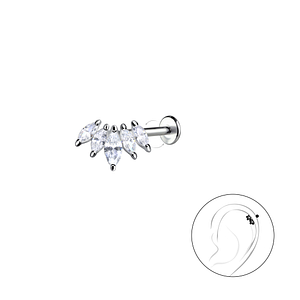 Silver Geometric with Titanium Labret22870