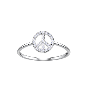 Silver Peace Symbol Ring23311