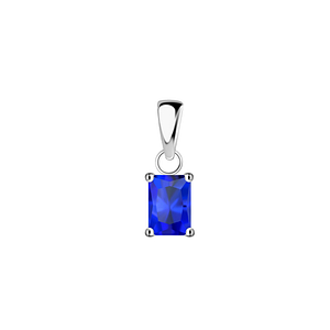 4x6mm Baguette Cubic Zirconia Silver Pendant23388