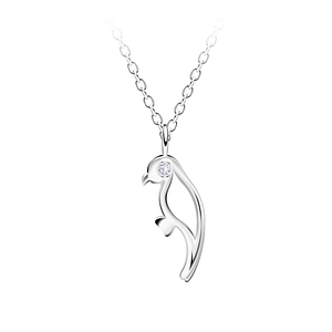 Silver Bird Outline Necklace23713