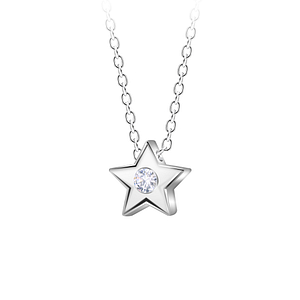 Silver Star Beaded Necklace23594