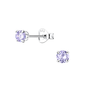 3mm Round Cubic Zirconia Silver Stud Earrings14984