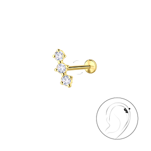 Silver Geometric with Titanium Labret23978