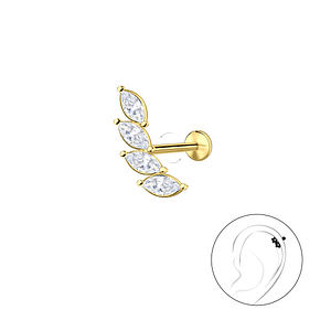 Silver Leaf with Titanium Labret23984