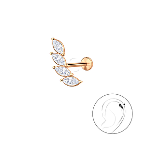 Silver Geometric with Titanium Labret23985