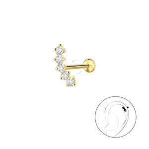 Silver Geometric with Titanium Labret23996