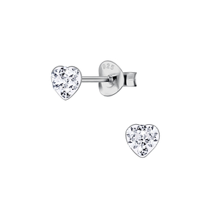 Silver Heart Crystal Stud Earrings23953