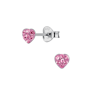 Silver Heart Crystal Stud Earrings23953