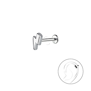 Silver Thunder Bolt with Titanium Labret22862