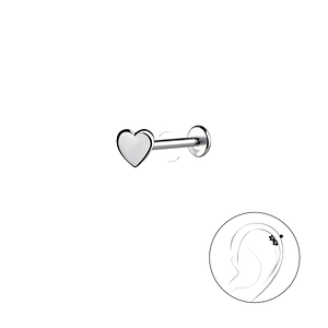 Silver Heart with Titanium Labret22874