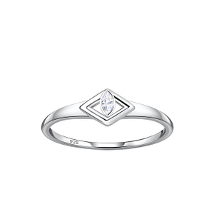 Silver Diamond Shaped Ring24115