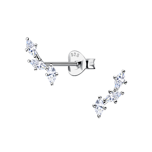 Silver Geometric Stud Earrings24198