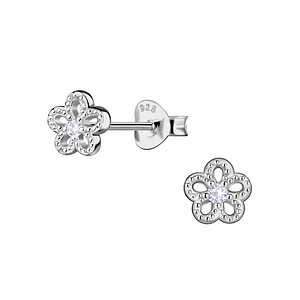 Silver Flower Stud Earrings24063