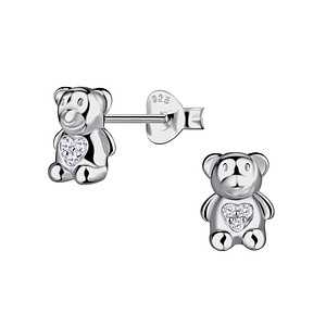 Silver Bear Stud Earrings24065