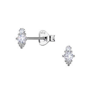 Silver Geometric Stud Earrings 24203
