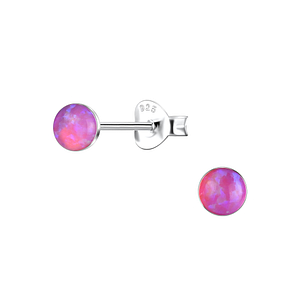 4mm Round Opal Silver Stud Earrings24402