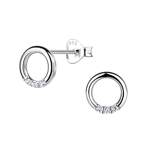 Silver Circle Stud Earrings24076